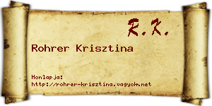 Rohrer Krisztina névjegykártya